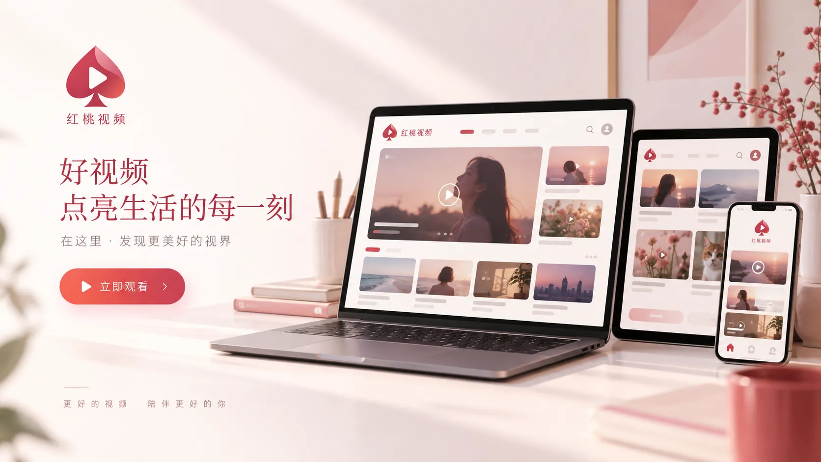 红桃视频影视内容浏览画面